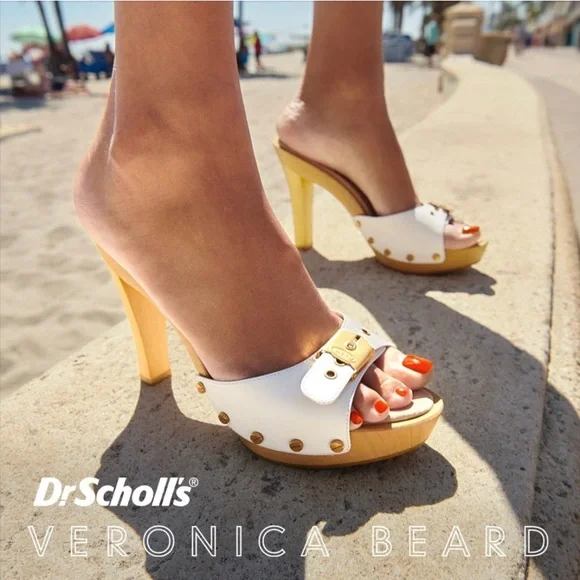 ❤️SOLD❤️ New! VERONICA BEARD x DR. SCHOLL'S Lolli Leather Platform Clogs Sandals - Picture 4 of 16